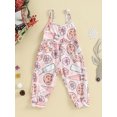 thumbnail image 2 of Gupgi Kid Girls Christmas Jumpsuits Candy Flower Print Sleeveless Strap Romper Pants, 2 of 9