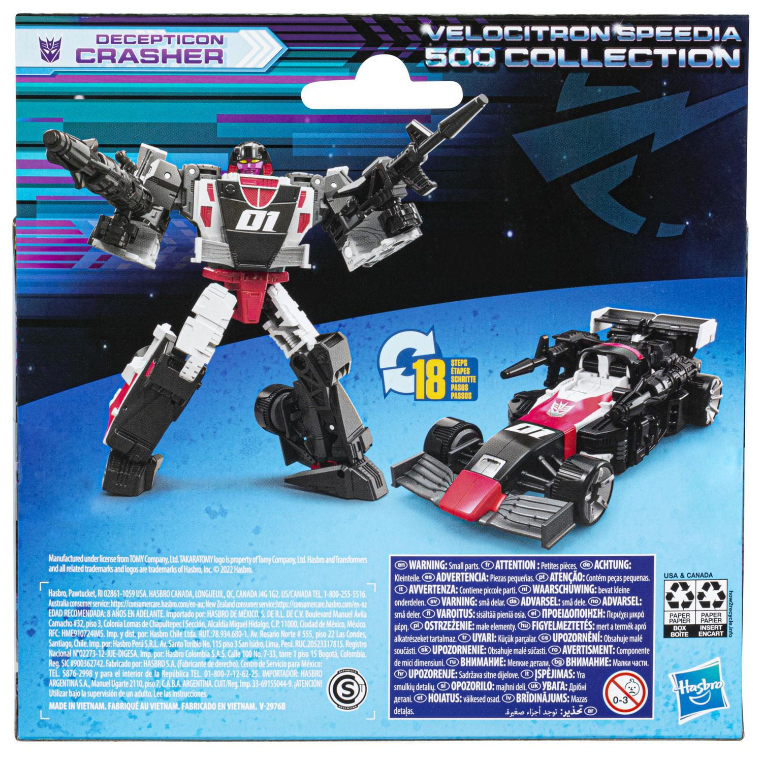 Transformers Generations Legacy Velocitron Speedia 500 Collection, Decepticon Crasher classe Deluxe de 14 cm, dès 8 ans