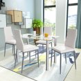 thumbnail image 3 of Costway 5pcs Dining Set Table & 4 Chairs Glass Metal Kitchen Breakfast Furniture, 3 of 8