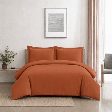 Swift Home Ultra Soft Solid Duvet Cover Set, Twin, Cinnam