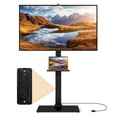 thumbnail image 1 of Costway Meuble Télé sur Pied avec Prise de Courant, Hauteur Réglable, Grand Meuble Télé avec Tablette de Rangement, 1 of 9