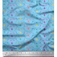 thumbnail image 1 of Soimoi Tissu en Crêpe de Rayonne Bleu Imprimé Étoile pour Fête au Mètre 46 Pouces de Large, 1 of 3