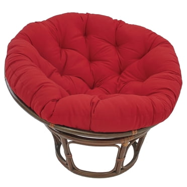Blazing Needles Solid Twill Papasan Chair Cushion, 48" x 6" x 48", Red