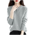 thumbnail image 3 of Yuyuzo Cardigans pour Femmes à Boutons Classique Uni Manches Longues Col Rond Cardigan Tricoté Chandails, 3 of 4