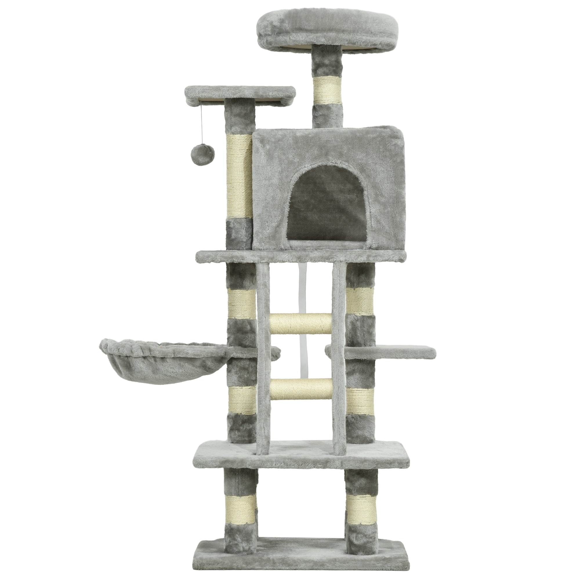 CoSoTower 49 Inch Large Cat Tree for Indoor Cats, Light Grey