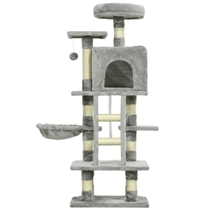 CoSoTower 49 Grand arbre de chat de pouce pour les chats d'intérieur, gris clair
