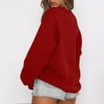 thumbnail image 4 of EGNMCR Chandail pour Femmes d'Hiver Coupe Ample Décontracté à Manches Longues Mode Col Ras du Cou Chandails Surdimensionnés Chandail à Enfiler pour Femmes, 4 of 6