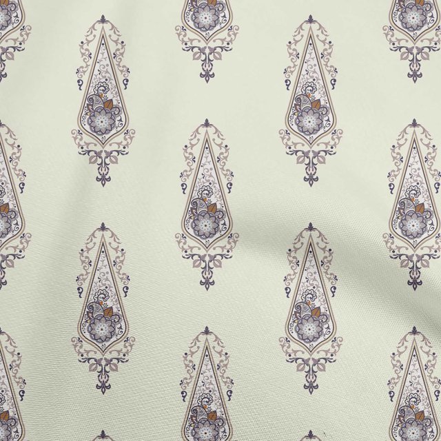 oneOone Polyester Spandex Light Yellow Fabric Asian Floral Block Sewing Craft Projects Fabric Prints By Yard 56 Inch Wide