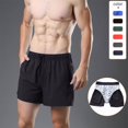 thumbnail image 1 of Styesk Mens Shorts Man Solid-Color Casual Sports Breathable Running Training Drawstring Pocket Shorts, 1 of 7