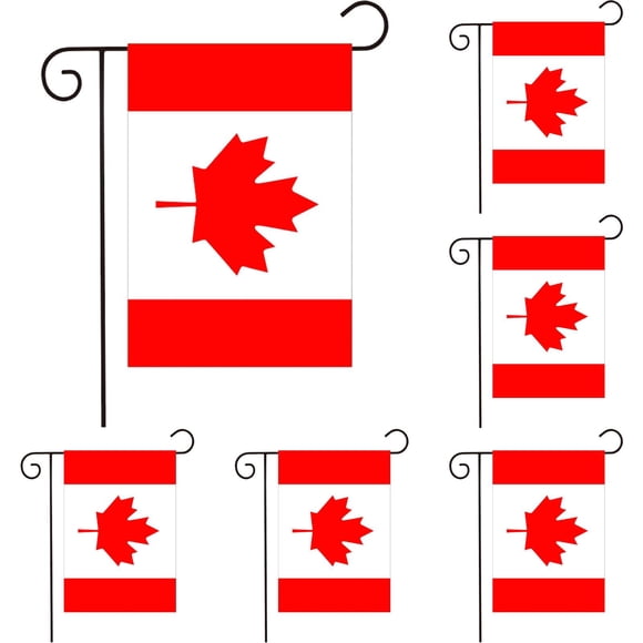 Drapeau de Jardin du Canada Double Extérieur Drapeaux Canadiens Robustes Couleur Drapeau de Cour Décorations de la Fête du Canada Cadeau Décor Extérieur Intérieur 12x18 Pouces