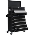 thumbnail image 1 of CoSoTower 14 Drawer Rolling Tool Chest, Lockable Tool Storage Cabinet with Detachable Top Toolbox, Protective Liner, Black, 1 of 7