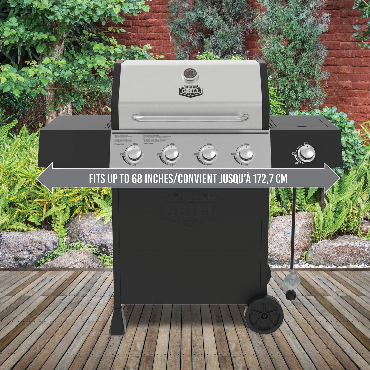 Expert Grill 68” Deluxe Heavy-Duty Cover, Durable Black Rip Stop Oxford.
