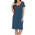 thumbnail image 2 of QIPOPIQ Robes pour Femmes Robe Tunique à Étages Cardigan à Manches Courtes Bouton Jupe de Nuit Robe d'Été Vêtements de Maison Offres 2023, 2 of 6