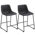 thumbnail image 1 of HOMCOM Tabourets de Bar Ensemble de 2, Tabourets de Comptoir avec Dossier, Brun Foncé, 1 of 10