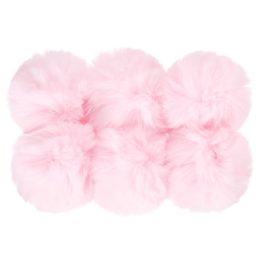 Unique Bargains Pompons en Fausse Fourrure pour Chapeaux, Pompons en Fourrure Duveteux et Doux, Roses, Lot de 6