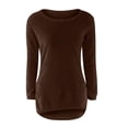 thumbnail image 4 of Yuyuzo Women Sweaters Fuzzy Fleece Tops Long Sleeve Tops Crewneck Pullover Tops Basic Plus Size Blouses, 4 of 5