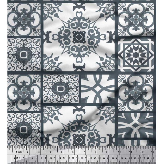 Soimoi Tissu de Rayonne à Carreaux & Damassé Patchwork Tissu Imprimé 1 Yard 42 Inch Wide