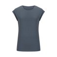 thumbnail image 3 of AherBiu Hauts d'Été pour Femmes à Manches Cap, Haut Basique, T-Shirts, Chemises, Confortable, Couleur Unie, Blouse à Col Rond, 3 of 6