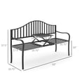 thumbnail image 3 of Outsunny Outdoor Bench with Retractable Middle Table for Patio Loveseat - Set of 1 Black, 3 of 9