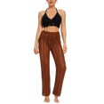 thumbnail image 1 of FOCUSNORM Women Hollow Out Pants Solid Color Elastic High Waist Trousers, 1 of 7