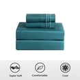 thumbnail image 3 of Bamboo Sheets Set of 4 - Rayon from Bamboo Cooling Bed Sheets, 16" Deep Pocket Fitted Sheet for Hot Sleepers, King Size Soft Wrinkle-Resistant Bedding, 3 of 9