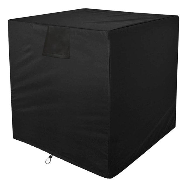 Housse Carrée pour Climatiseur pour Unité Extérieure Water A 34x34x38 Pouces, Fabriquée en Tissu Oxford 210D Noir durable, Offre une Couverture Complète pour Protéger les Unités de Climatisation Extérieures de la Pluie, de la Neige et de la Saleté pendant les Mois hors Saison. Comprend un Cordon de Serrage Ajustable pour un Ajustement Sécuritaire et Aide à Réduire les Coûts de Chauffage en Prévenant les Aérations.