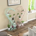 thumbnail image 3 of Patiojoy 5-Tier Metal Plant Stand, Heart-shaped Plant Shelf Tiered Plant Stand with 4 Hanging Hooks, Wide Slatted Platform Pink & Blue, 3 of 10