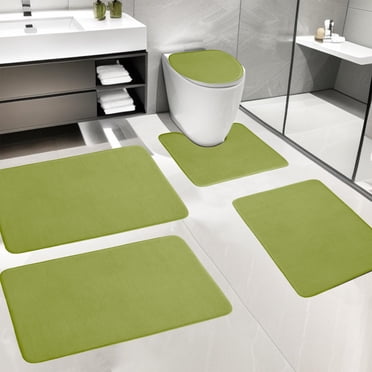 Yhmxh Bathroom Rugs Bath Rug Bath Mat Memory Foam Bath Mat 5 Set Bathroom Rugs for 5 Pcs Toilet Mats Universal Soft Comfortable Water Absorption Non-Slip Thick Machine Washable Easy Dry Dark Color