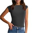 thumbnail image 2 of BLCHUNen Débardeurs pour Femmes Tendance Sans Manches à Enfiler Col Rond Coupe Ajustée Extensible Léger Entraînement Sport Actif Décontracté Hauts, 2 of 7