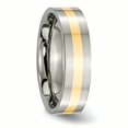 thumbnail image 4 of Titane 14k Incrustation Jaune Plat 6mm Poli Bague Taille 7.5, 4 of 6