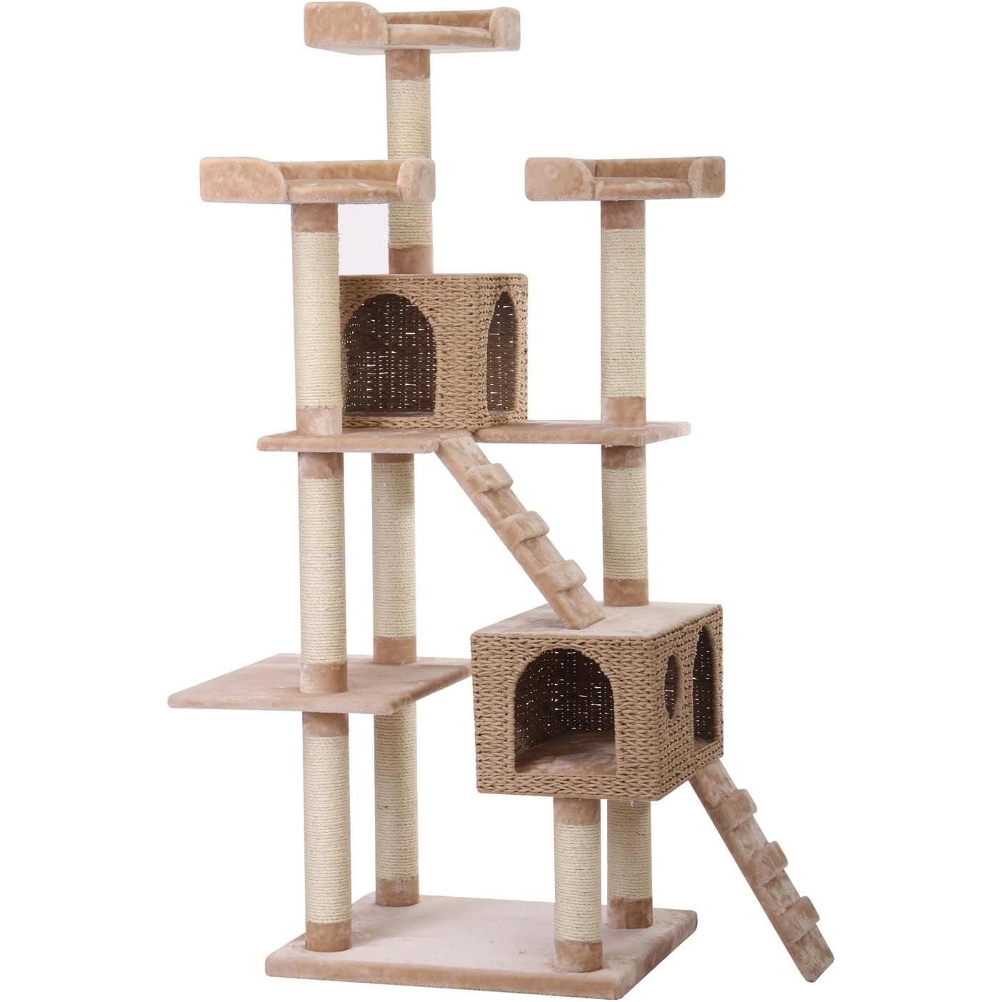PetPals Group Towers Multi-Level Cat Tree With Two Condos And Perches