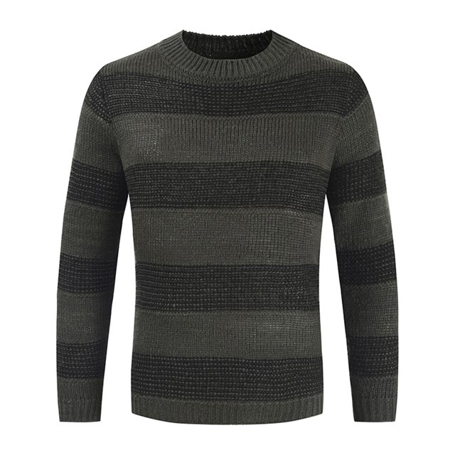 RKSTN Chandail pour Homme Automne Mode Hiver Nouveau Col Rond à Agencement de Couleurs Tendance de Personnalité Chandail à Rayures Décontracté Ample Chandails