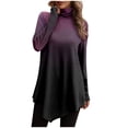 thumbnail image 1 of Birdeem Women Temperament Solid Color Long Sleeved Round Neck Irregular Long Sleeved T-Shirt, 1 of 1