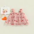 thumbnail image 2 of EIMELI Été Jolie Bébé Filles Robe Douce Sangle Sans Manches Fleurs Imprimé Dentelle Tutu Robe Rose Marguerite 1-2 Ans, 2 of 7