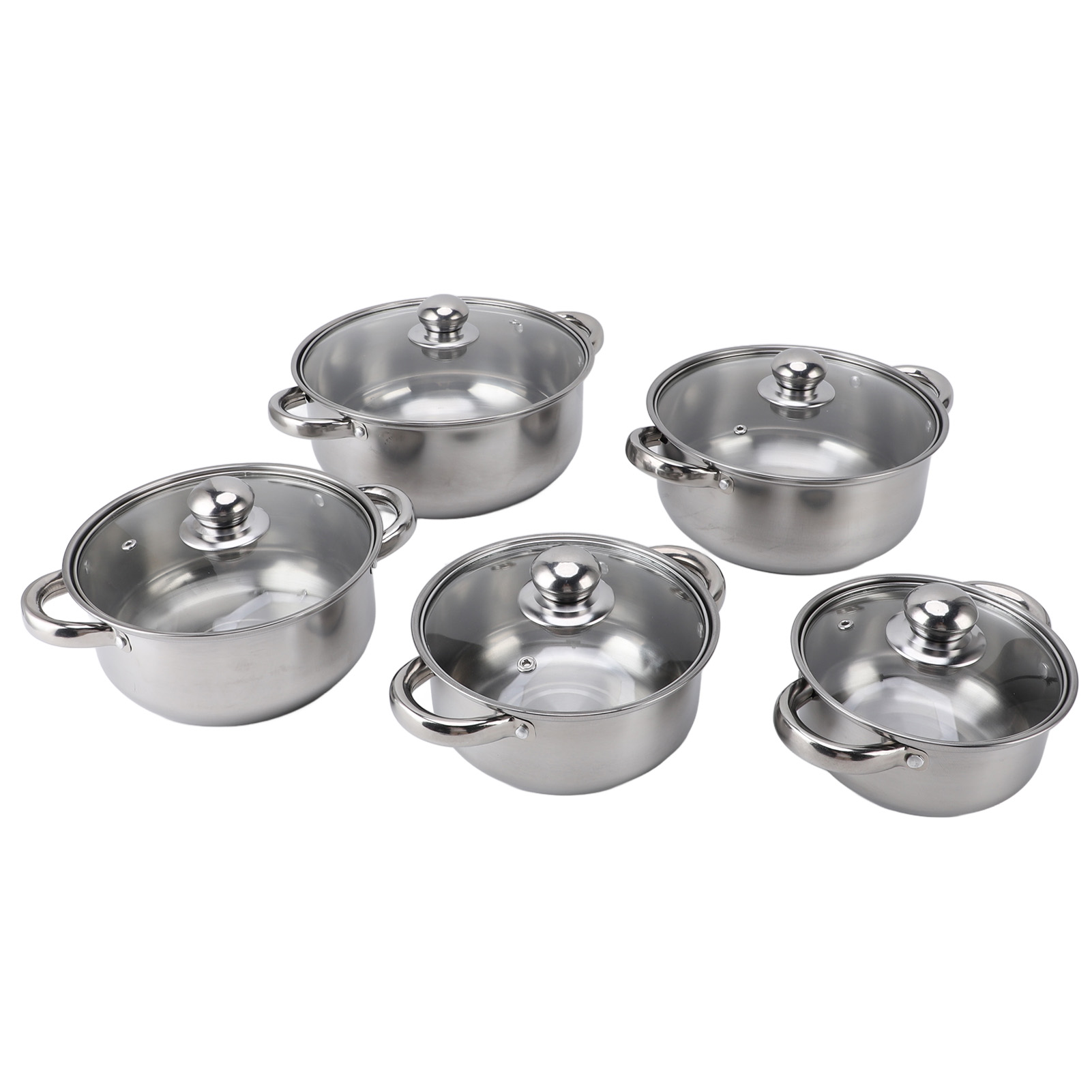 Stainless Steel Pot Set, Rustproof Stainless Steel Cookware Set  for Kitchen