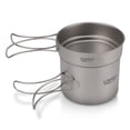 thumbnail image 4 of Ultralight Titanium Cookset Outdoor Camping Cookware Set 900ml Pot and 350ml Fry Pan with Folding Handles, 4 of 7