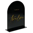 thumbnail image 2 of 5x7 Inch Black Arch Acrylic Sign with Stand | 10 Pack Blank Black Acrylic Arch Table Signs with Base for DIY Wedding Table Numbers, Arched Wedding Signage, Events& Parties (Black, 5x7 Inch (10pcs), 2 of 4