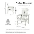 thumbnail image 2 of Gymax Ensemble de 2 Chaises Adirondack de Patio pour Enfants Fauteuil Chaise d'Extérieur Résistante aux Intempéries Blanc, 2 of 5