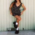 thumbnail image 4 of Women Floral Mini Dress Spaghetti Strap Sleeveless Bodycon A-Line Short Dress, 4 of 6