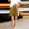 thumbnail image 1 of Women's Casual Elastic Shorts with Button Closure and Pockets Versatile Wide Leg Design for Everyday Wear, 1 of 5