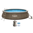 thumbnail image 1 of Funsicle 14' x 36" QuickSet Inflatable Ring Top Outdoor Above Ground Pool w/Pump, 1 of 6