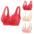 thumbnail image 2 of Timegard 3pc Wireless Bras for Women Front Closure Full Support Wide Strap Comfort Breathable Everyday Bra, 2 of 4