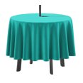 thumbnail image 1 of Vargottam Indoor/Outdoor Round Tablecloth 58 Inch Round Tablecloth with Umbrella , Waterproof Zippered Patio Table Cloths, Spring/Summer Table Covers forCircular Table/BBQs/Picnic-Turquoise Green, 1 of 7