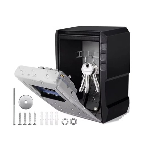 Boîte à Clés Murale en Métal avec Serrure à Combinaison 4 Chiffres, Boîte de Rangement Étanche Anti-Vol Grande Capacité, Plus Fiable et Robuste
