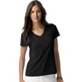 thumbnail image 1 of Hanes T-Shirt à Col en V Nano-T pour Femmes, 3TG, Noir, 1 of 3