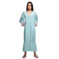 thumbnail image 3 of Moomaya Chemise de Nuit Maxi Boutonnée à Manches Longues Imprimée en Coton pour Femmes, 3 of 5