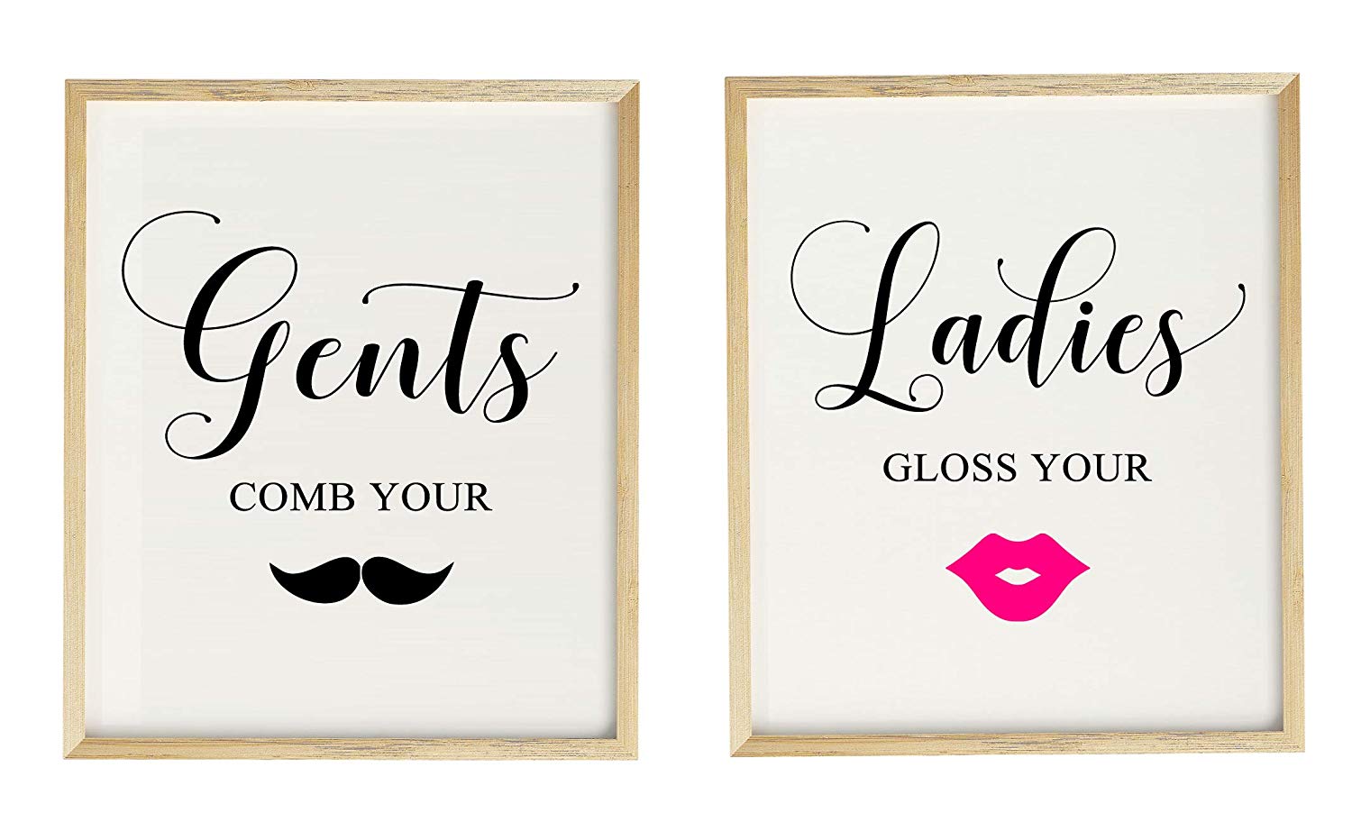 Pancarte de Mariage pour Gent's & Ladie's Toilettes, Signalisation de Fête, Imprimé de Fête - Cadre Non Inclus