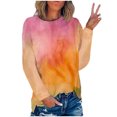 thumbnail image 1 of RKSTN Chemises à Manches Longues pour Femmes Mode Chandail à Col Rond Imprimé Teinture sur Nœuds Décontracté Sortie Blouses Amples Hauts, 1 of 4