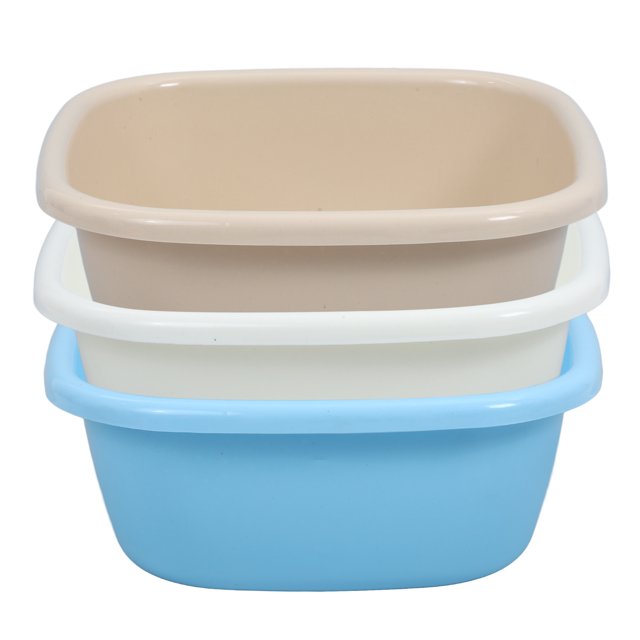 HONMEET 3Pcs Folding Plastic Basin Set Easy to Clean for Home Dishwashing
