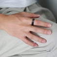 thumbnail image 5 of Mens Wedding Band In Titanium 8MM Black Plated Ring Wedding Ring Engagement Ring, 5 of 5